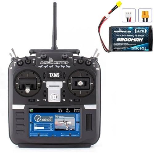 Xiangtat RadioMaster TX16S MKII V4.0 Hall Gimbal 2.4G 16CH ELRS 4IN1 Multi Protocol EDGETX OpenTX Transmitter Remote Control for GoPro RC Car Gimbal with 6200mah Battery