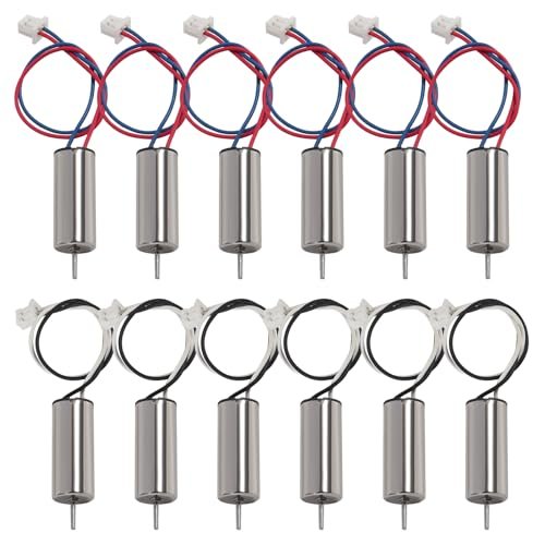 Coliao 12pcs 716 Coreless Motor 3 Sets 3.7V 7x16mm Motor 19000KV 45000 RPM Brushed Motors with JST-1.25 Connector for Micro FPV Tiny Whoop RC Quadcopter Drone Motor