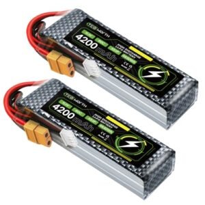 TCBWORTH 11.1V 3S Lipo Battery 60C 4200mAh with XT60 Connector for Airplane Rc Remote Control Car
