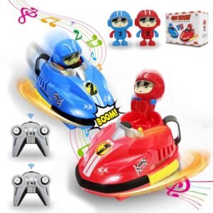 OSQI 2.4GHz Remote Control Car for Kids - Boys Rc Battle Racer Set of 2 - Collision with Each Other and Ejecting The Driver, with Fun Sound Effects, Music and Lights, Toys for Ages 3-12 (Blue+Red)