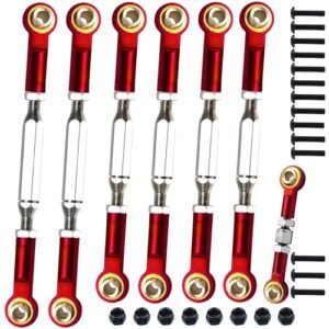 Stainless Steel Adjustable Turnbuckles Camber Links Set for Traxxas Hoss RC Car Upgrade Parts Red
