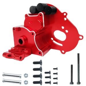Aluminum Gearbox Transmission Case with Motor Plate and Arm Mounts Upgrade Parts for Traxxas Slash 2WD Rustler Stampede Bandit 1/10 RC Car Replacement of 3691 RC Transmission of Marietta