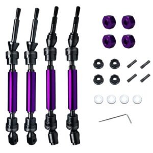 Traxxas 4Pcs Front Rear CVD Drive Shaft with 12mm Hex Hub Perfect for RC Truck Tricks on Slash 4X4 Stampede Rustler Hoss 4X4 Models