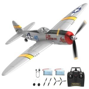 HBSAPKKA Snoopy RC Airplane P 47 4CH Remote Control Plane Ready to Fly with 6 Axis Gyro Stabilizer One Key Aerobatic for Adults and Kids