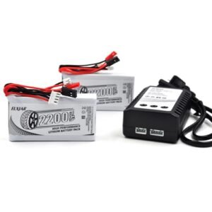 elxjarpower 2 Pack 11.1V 2200mAh 8C Li Po Battery with B3 Balance Charger for Flysky GT3B GT2 3PK T6EHP E 6EX Transmitter Remote Controller