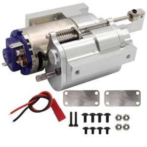 VERBANA RC Car Metal 2 Speed Transmission Gearbox for Forza Motorsport Cadillac V Series RC Car Top Speed Upgrades WPL C14 C24 B14 B24 D90 MN90 MN98 MN99S Parts Silver