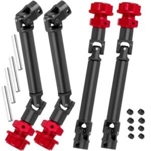 Hexbug Hex Mods RC Tuner Cars ARA4404 1/8 Mojave 4X4 4S BLX RC Car Steel Front Rear Driveshaft Axles Wheel Hex Hub Upgrades 4PCS Black with Red