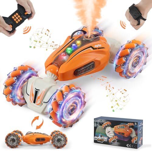 Hot Wheels RC Terrain Twister Camo Gesture Sensing Remote Control Car with Spray Function 2.4Ghz All Terrain Toy Vehicle for Kids