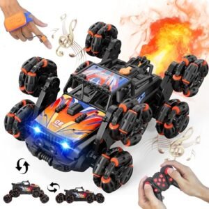 AdventureX 8WD Gesture Sensing Hill Climbing RC Trucks for Kids Ages 8 12 with 2.4Ghz Remote Control and 360 Rotation Spray