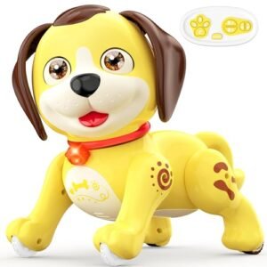 Lipoliftco RC Robbie Robot Interactive Smart Toy Dog with Music LED and Rechargeable Battery for Kids Ages 5 6 7