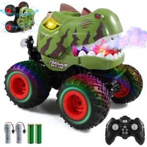DYODYORC 2.4Ghz All Terrain Dinosaur Monster Truck Toys with RC Monster Truck Axles Ready to Run Dark Green