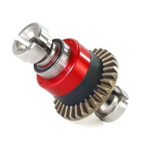 Steel Assembled Differential 30T 0.8Mod GROM for ARRMA 1/18 Granite Typhon 1/14 Mojave GROM Replacement ARA311177 ARA311177V2 Silver Red Perfect for 1/14 Scale RC Crane