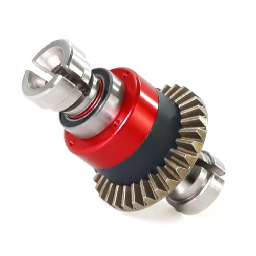 Steel Assembled Differential 30T 0.8Mod GROM for ARRMA 1/18 Granite Typhon 1/14 Mojave GROM Replacement ARA311177 ARA311177V2 Silver Red Perfect for 1/14 Scale RC Crane