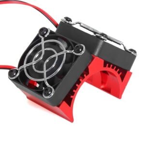 REDSPIDER Twin RC Motor Fan 40mm Side Installation for 1/8 Scale RC Cars 4074 4268 4282 Motor Diameter 40 42mm Red