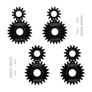 TCRC 8PCS Chromoly Steel Portal Overdrive Underdrive Gears Set Compatible with 1 4 Scale RC Snowmobile Upgrades