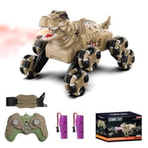 TeeGGi Dinosaur Remote Control Car 8WD Monster Truck for RC Truck Tuning Boys Age 6 12 Gesture Sensing RC Stunt Cars with Spray Light