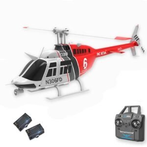 Bell 206 C138 Smallest Single Rotor RC Helicopter with 6CH 6Axis Gyroscope for Beginners Adults Red