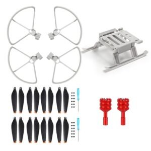 DJI Mini 4 Pro Accessories Kit with 4 Stroke RC Engine Fuel Compatible Propeller Guard 16Pcs Propellers Blades Landing Gear Legs and Joysticks