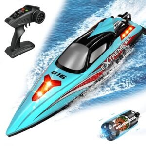 Levhorzn Large Battleship RC Boats 34+MPH High Speed Brushless Remote Control Boat with 2 Batteries for Adults and Kids