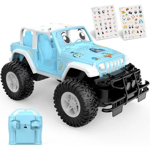 NQD 1/16 Scale Toy RC Trucks Remote Control Car for Kids 80 Min Playtime 2.4Ghz Off Road Blue