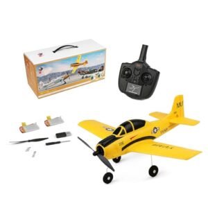 Park10 Toys A210 T28 Folding Wing RC Plane 4CH Fixed Wing Remote Control Aircraft with 2 Batteries Outdoor 2.4Ghz RC Model Plane Toys Yellow