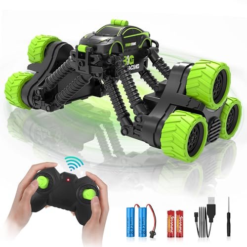 Eulogia Hot Wheels RC Stunt Tornado 2.4GHz Remote Control Car 2 in 1 Transform 360 Rotation 90 Flip Toy for Boys and Girls Ages 4 12