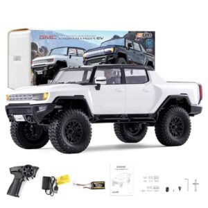 EAZYRC FMS FCX18 1 18 GMC Hummer EV RC Truck White Officially Licensed 4x4 Rock Crawler 8 KMH Off Road Remote Control Car with Light 2 4Ghz and USB Charger