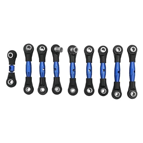 JGGZONE RC Aluminum Alloy Tie Rods Suspension Linkage Pull Rod Upgrade Parts for 1/10 TRAXXAS 4 TEC 2 0 RC Car Blue