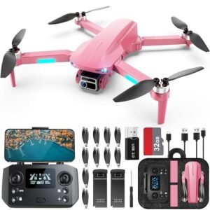 HHD Drone with 4K Camera for Adults Beginner 52 Min Max Flight Time 10000 Feet Control Range 249g Foldable FPV RC Quadcopter Smart Return Home 5G Transmission Brushless Motor Wind Resistance Pink non zero return code from catalog utility rc 2002