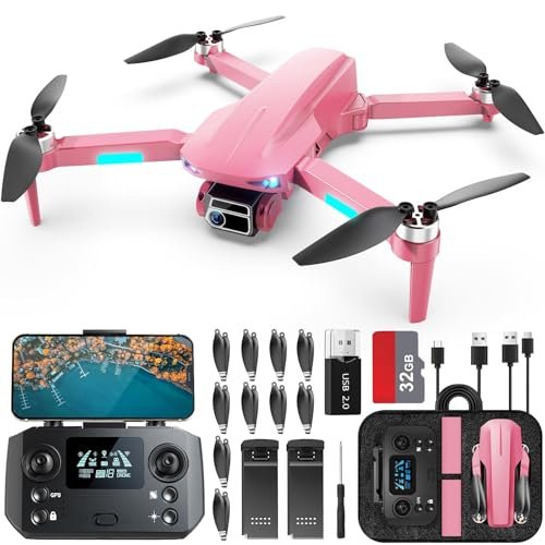 HHD Drone with 4K Camera for Adults Beginner 52 Min Max Flight Time 10000 Feet Control Range 249g Foldable FPV RC Quadcopter Smart Return Home 5G Transmission Brushless Motor Wind Resistance Pink non zero return code from catalog utility rc 2002