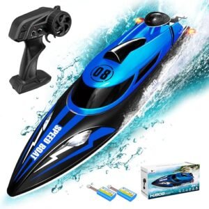Levhorzn Jet Powered RC Boat 2.4GHz Remote Control Speed Boat 22+MPH Fast Racing for Lakes River Pool Blue