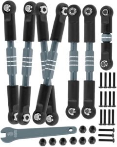 HopsupRC Adjustable Turnbuckles Camber Links Toe Link Set for 1/10 RC Bodies Slash Rustler Stampede Bandit VXL 4WD 4X4 Alloy Titanium Upgrade Parts