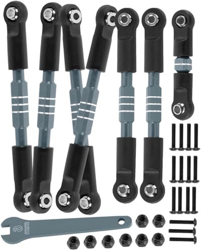 HopsupRC Adjustable Turnbuckles Camber Links Toe Link Set for 1/10 RC Bodies Slash Rustler Stampede Bandit VXL 4WD 4X4 Alloy Titanium Upgrade Parts