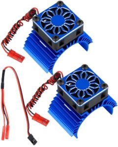 RcarmubWow 36MM 14000 RPM Brushless Motor Heat Sink with Cooling Fan for 1/10 RC Truck Bodies and Cars Navy Blue