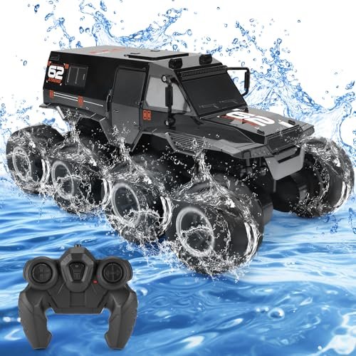 JONEALA 8WD Amphibious RC Monster Truck 1/10 Scale Remote Control Toy for Kids with 50Mins Battery Life
