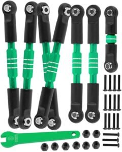 HopsupRC RC Helicopter Upgrades Adjustable Turnbuckles Camber Links Toe Link Alloy Front Rear Link Set Green