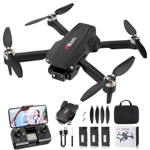 H853 RC Helicopter Drone with 1080P HD Camera Foldable Quadcopter for Beginners Altitude Hold Headless Mode One Key Start 3 Batteries Black