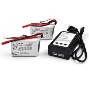 elxjarpower (2-Pack) 7.4V 4000mAh LiPo Battery Pack with JST-EHR Plug Replacement for Spektrum DX9 DX8 DX7S DX7 DX6e DX6 Transmitters, with B3 Balance Charger