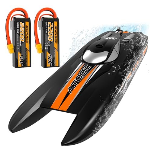 VOLANTEXRC Brushless Remote Control Boat with 11.1V 3S Lipo Battery 50C 2200mAh Soft Case Battery