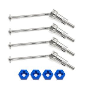 XSYGO Steel CVD Axles Drive Shafts Set for Arrma 1 18 Granite Grom Mega 380 Brushed 4x4 Biggest Nitro RC Monster Truck Upgrade Parts Silver