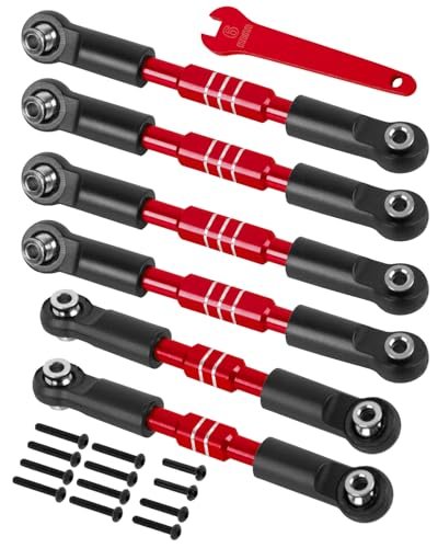 RCHuiWow Big RC Hovercraft Aluminium Turnbuckles Camber Links Upgrade for 1/10 Big Rock V3 3S BLX and 1/8 Typhon 3S BLX Models