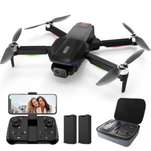 LYOOGO 50 55 Minutes Flight Time Drone with Camera 1080P HD FPV Brushless Motor Dual Batteries 360 Flip Carrying Case