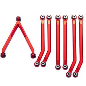 JGGZONE Aluminum Alloy High Clearance Links Y Link Set for RC Willey Clearance Treadmill Compatible with 1/24 Axial SCX24 Models 7PCS Red