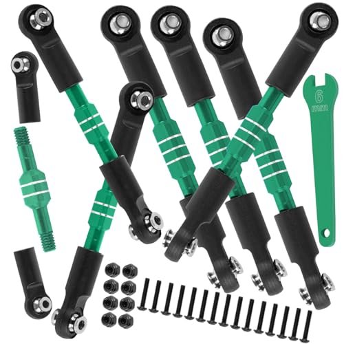 BRCatWPark Aluminum Turnbuckles Camber Links Upgrade for 1/10 RC Tires Compatible with Slash Rustler Bandit Stampede 2WD VXL Models Green