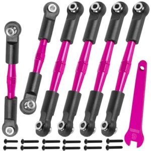 BRCatWPark Aluminum Turnbuckles Camber Links Upgrade for Mega RC 1/10 Big Rock 3S V3 4WD BLX and 1/8 Typhon 3S Mega 550 V3 4WD BLX Models