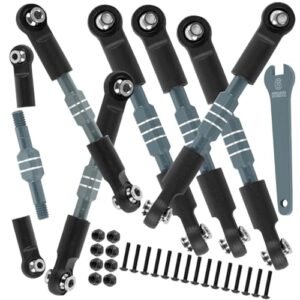 BRCatWPark RC Adjustable Shocks Aluminum Turnbuckles Camber Links Upgrade for 1/10 Slash Rustler Bandit Stampede 2WD VXL Models