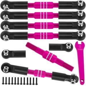 BRCatWPark RC Model Submarines Adjustable Turnbuckles Camber Links Upgrade for 1/8 Typhon 3S 4WD BLX Mega 550 1/10 Big Rock 3S 4WD BLX Pink
