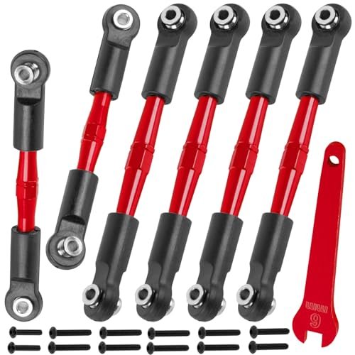 BRCatWPark Aluminum Turnbuckles Camber Links Upgrade for 4WD Big RC Trucks Including 1/10 Big Rock 3S V3 and 1/8 Typhon 3S Mega 550 V3 BLX Models