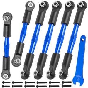 BRCatWPark Aluminum Turnbuckles Camber Links Upgrade for 1/10 4WD RC Truck Big Rock 3S V3 BLX Typhon 3S Mega 550 V3 Navy Blue