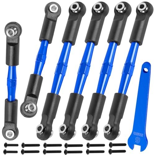 BRCatWPark Aluminum Turnbuckles Camber Links Upgrade for 1/10 4WD RC Truck Big Rock 3S V3 BLX Typhon 3S Mega 550 V3 Navy Blue